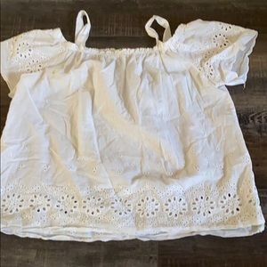 off the shoulder white top